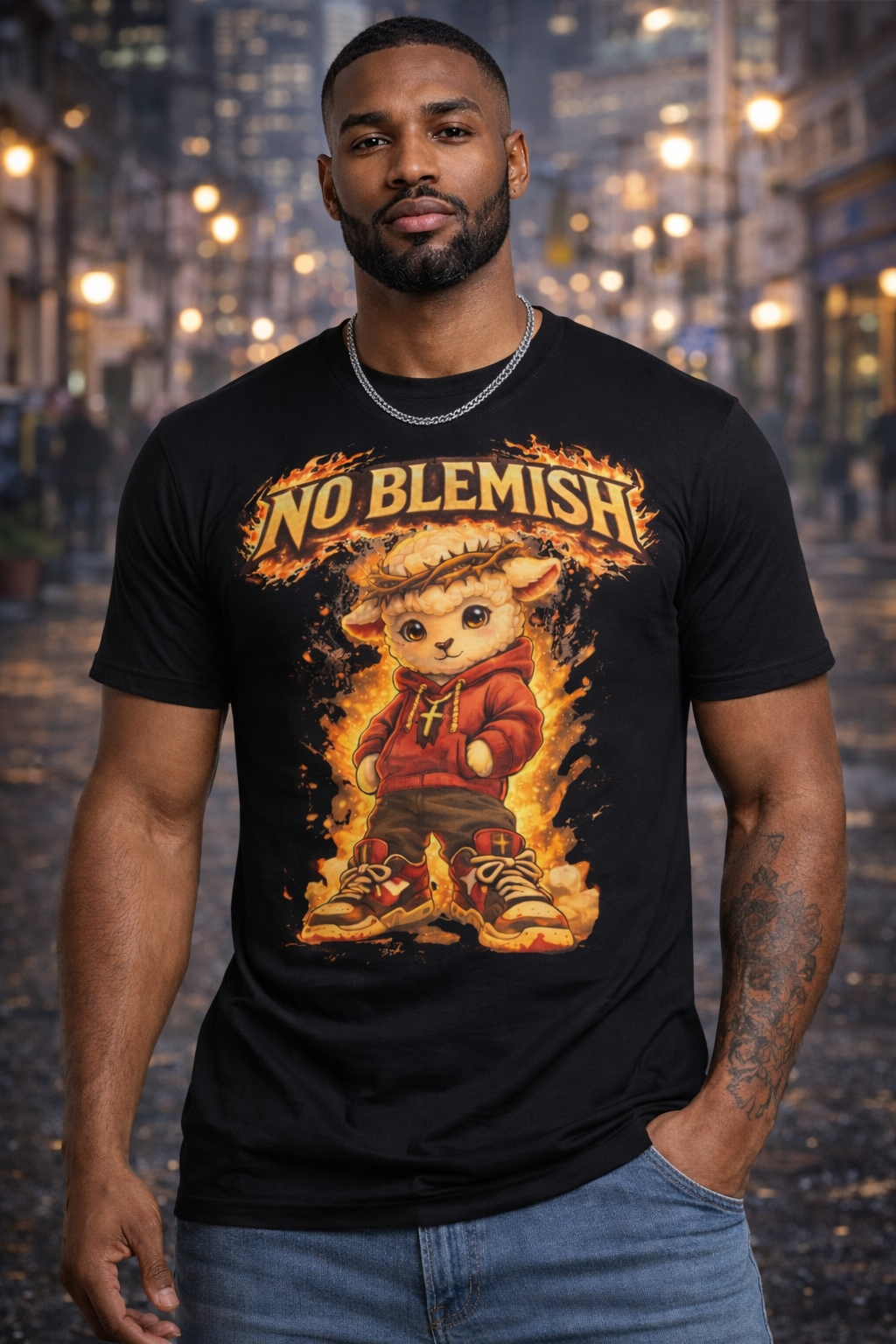 No Blemish Mascot Tee | Washed by the Blood | Christian Streetwear